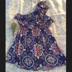 One Shoulder Mini Dress with Ruffle